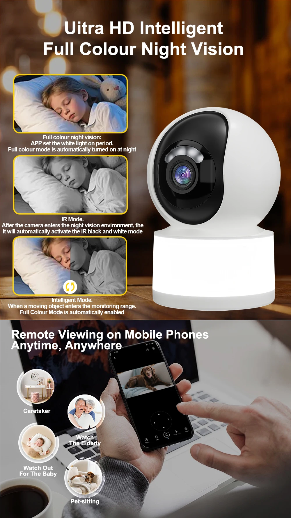 3MP 1296P  Yoosee APP Wireless PTZ IP Dome  Camera Full Color AI Humanoid Detection Home Security CCTV Monitor