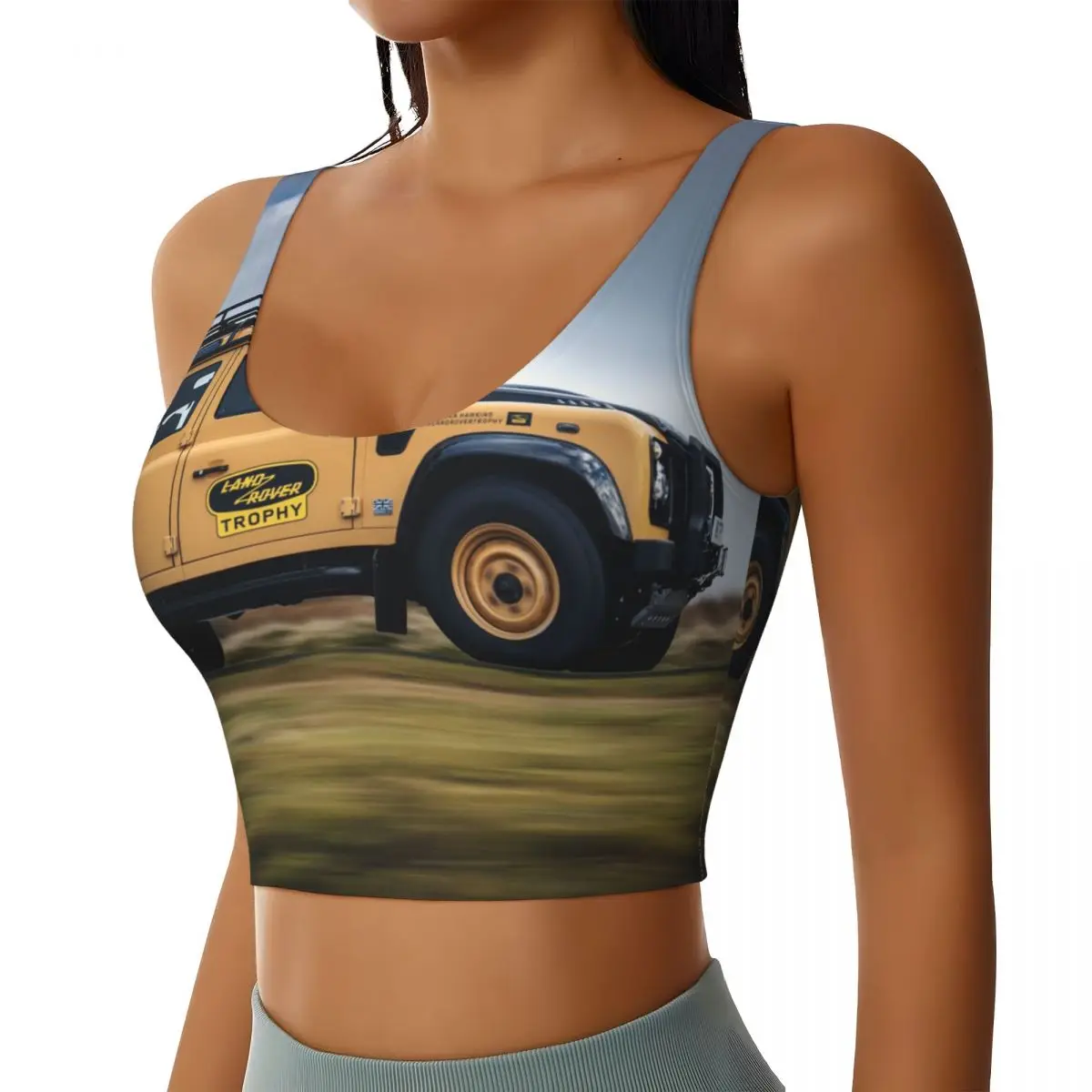 Custom Camel Trophy Sports Bra for Women High Impact Workout Yoga Crop Top