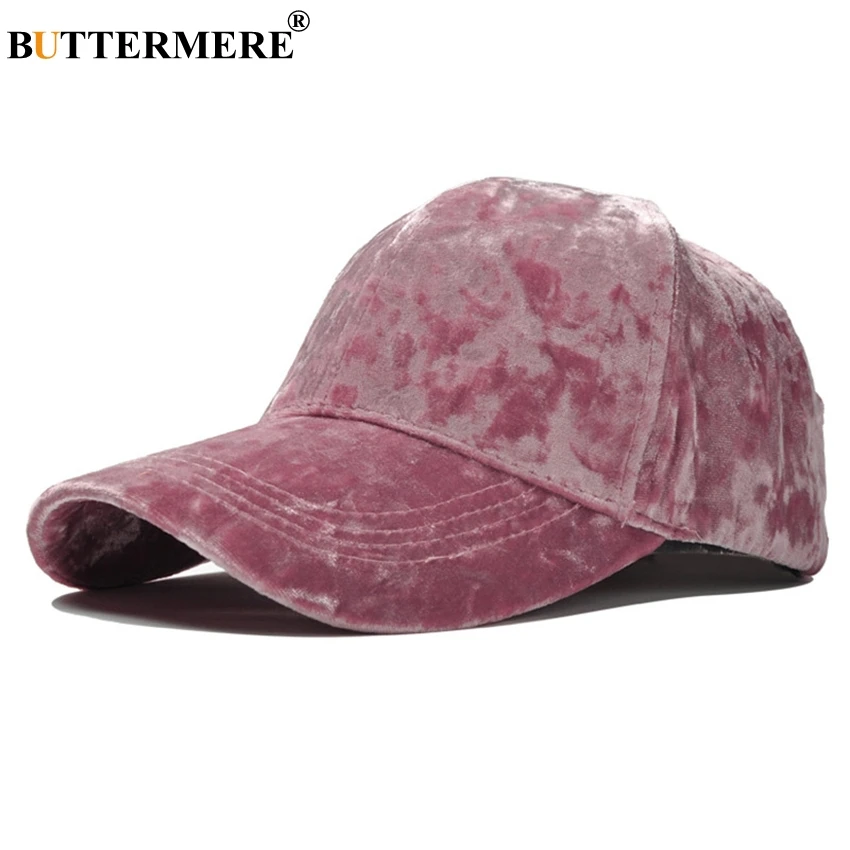 BUTTERMERE Brand Burgundy Velour Baseball Cap For Women Designer Adjustable Baseball Hat Korean Casual Hat And Cap Gorra Beisbol