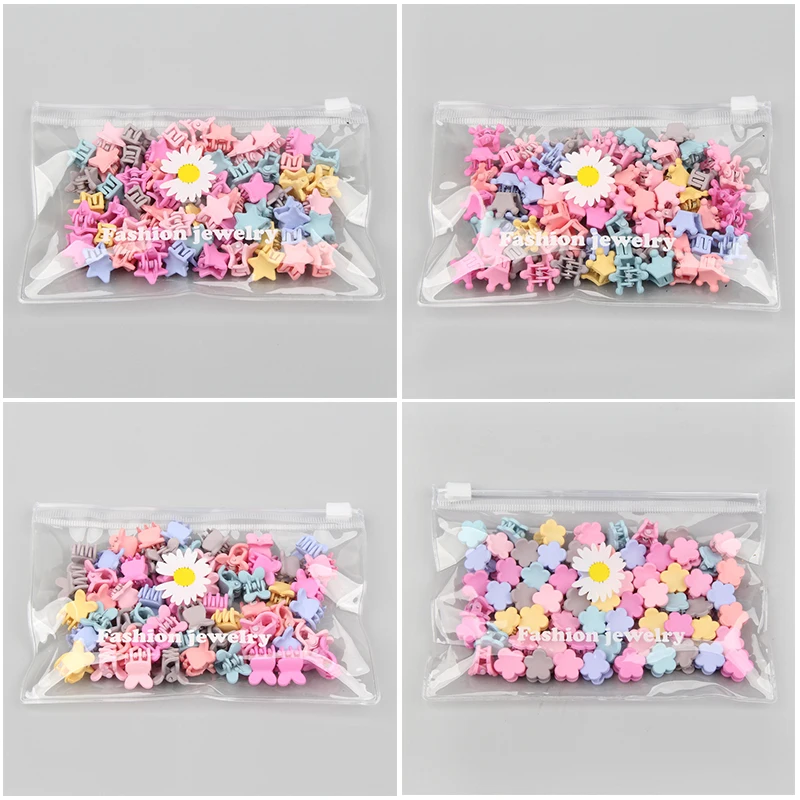 30Pcs/Bag Cute Girls Baby Heart Flower Crown Animals Colorful Hair Claws Sweet Hairpins Hair Clips Kid Hair Accessories