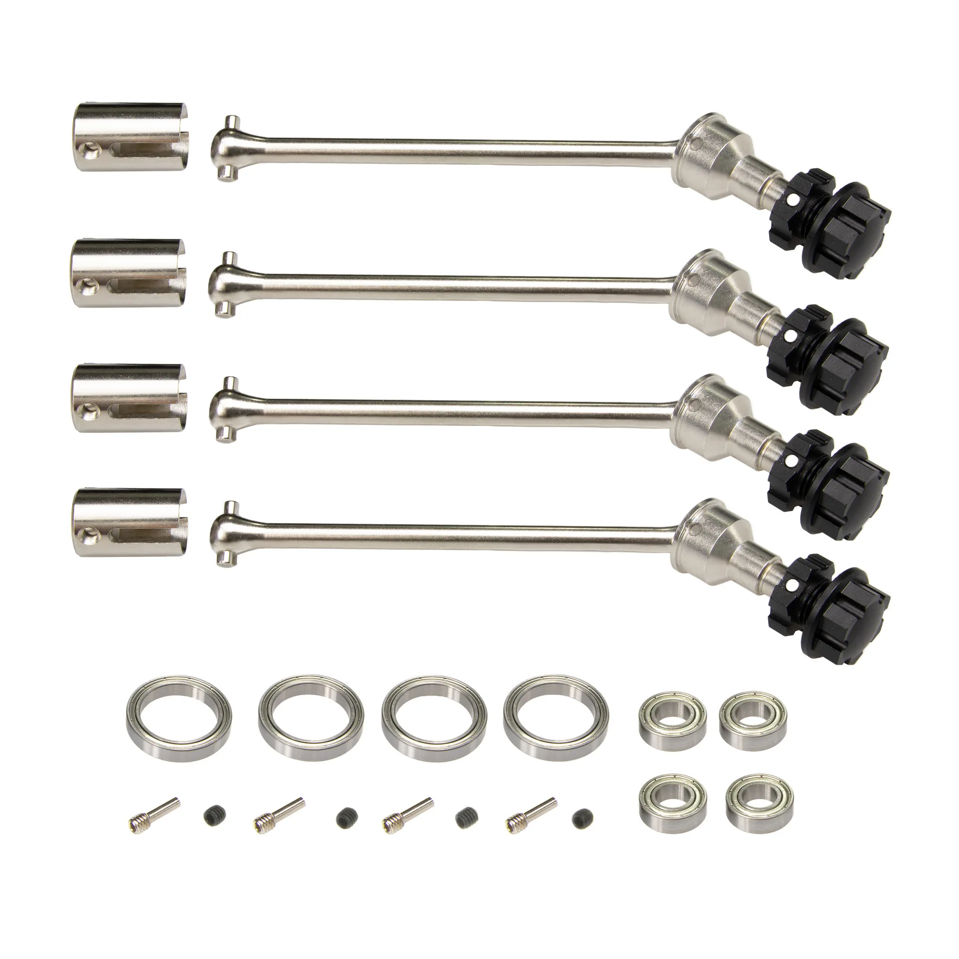 4 Stuks Metalen Staal Verlengde Aandrijfas Cvd Met Splined Wheel Hex 8996x Voor 1/10 Traxxas Maxx Widemaxx Rc Auto Upgrade Onderdelen