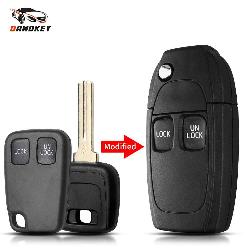 Dandkey Car Remote Key Shell Case Modified key For Volvo XC70 XC90 V40 V50 V70 V90 C30 C70 S40 S60 S70 S80 Fob 2 Buttons