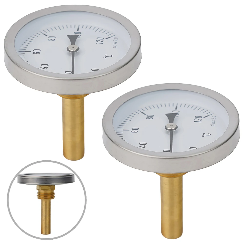 

Boiler Thermometer Analog Bimetal Thermometer Water Temperature Range 0-120 C Analog Thermometer Long Service Life