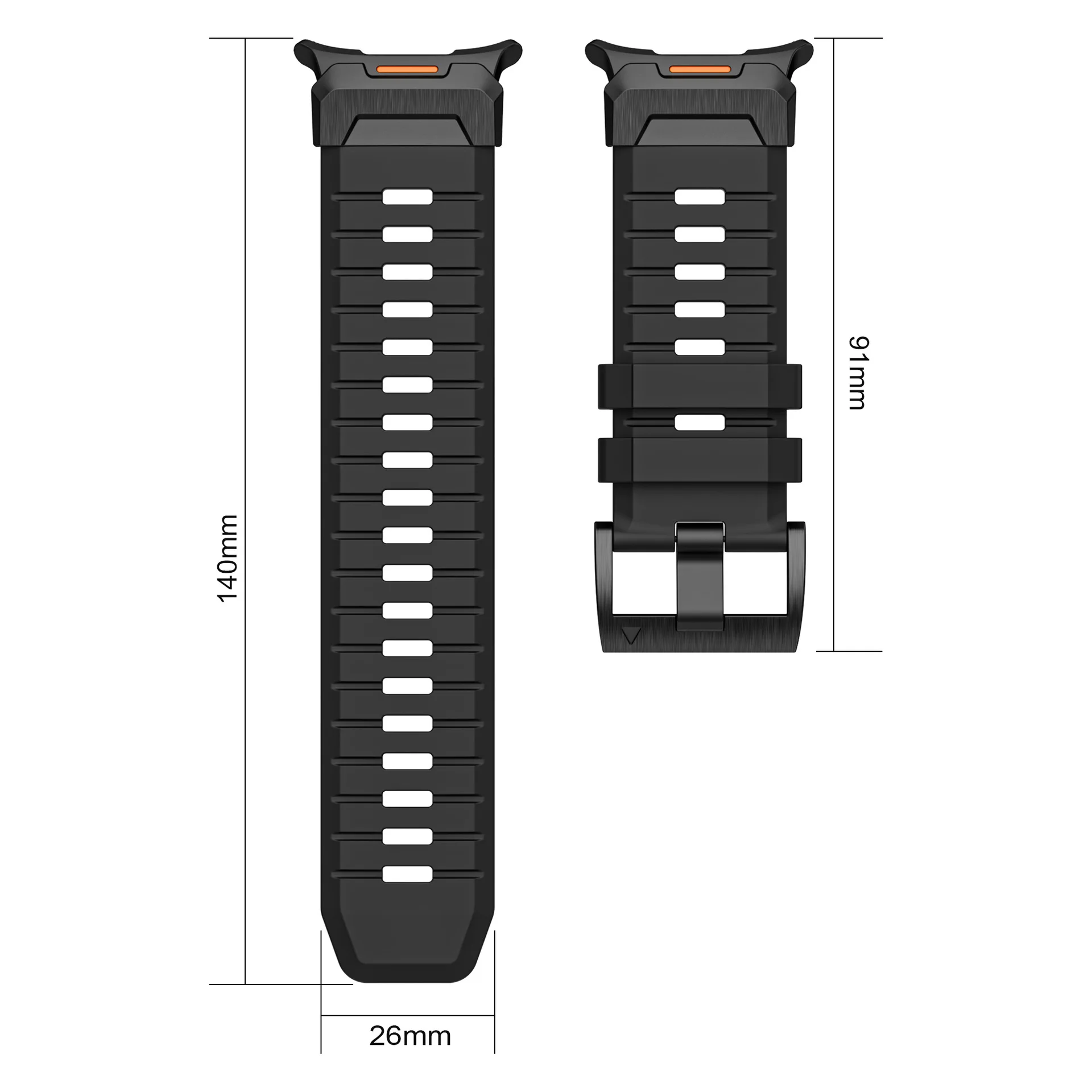 No Gaps Mecha Silicone Band For Samsung Galaxy Watch Ultra 47mm Rubber Loop Strap For GALAXY ULTRA 47MM Sports Bracelet Correa