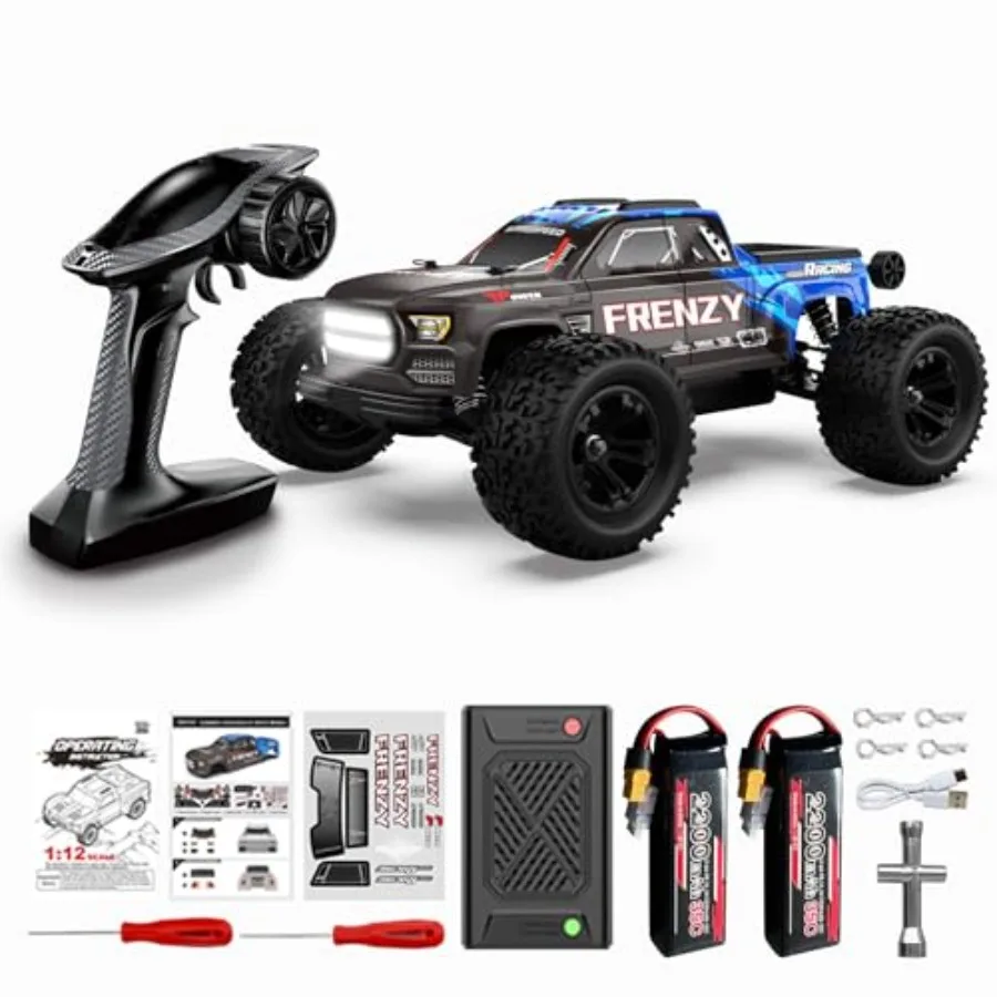 RC truggy for adults, brushless motor, black, waterproof 4x4 offroad performance with 3S battery compatibility