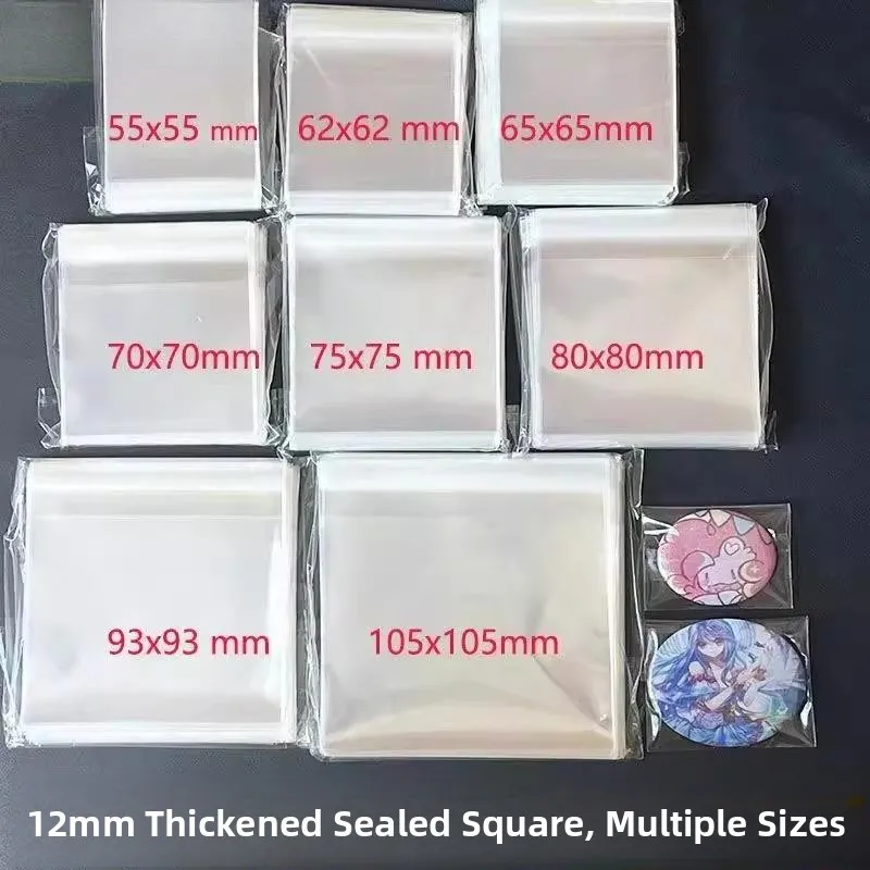 

Thiened Self-Sealing Protection Case Clear High-Defn Square Sealable Transparent Plastic Bags for round Card Membrane