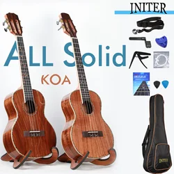 INITER All solid KOA 26inch tenor Ukulele High quality varnish Ukelele with FREE Accessory