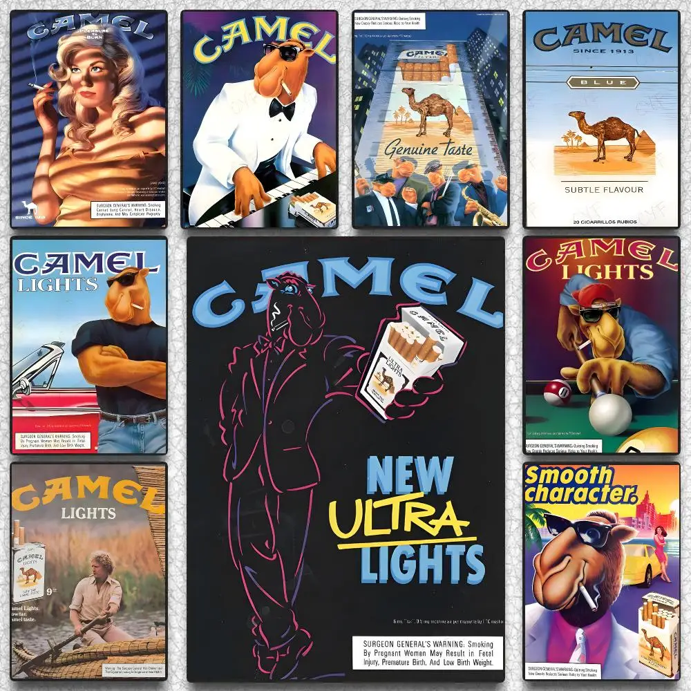 Smoking Cigarettes Animal C-Camel Poster Self-adhesive Advanced Aesthetic Printing Paper Wall Art for Living Room Home Decor