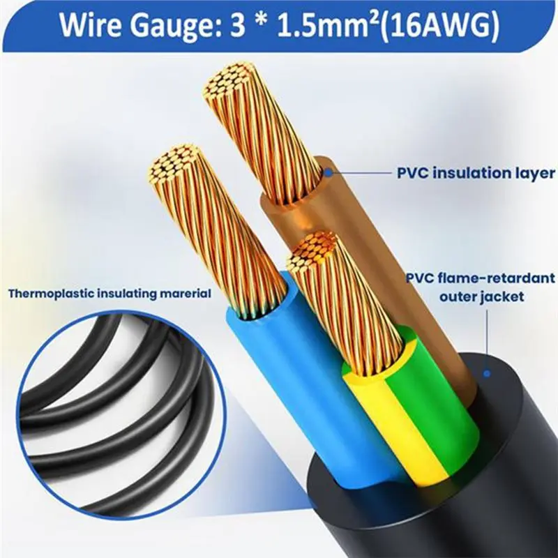 AB13-AC Powercon Connector Cord- Stage Light Powercon Cable(2 Pack), 3 Pin 16AWG Input/Output, 20A Power Extension Cord