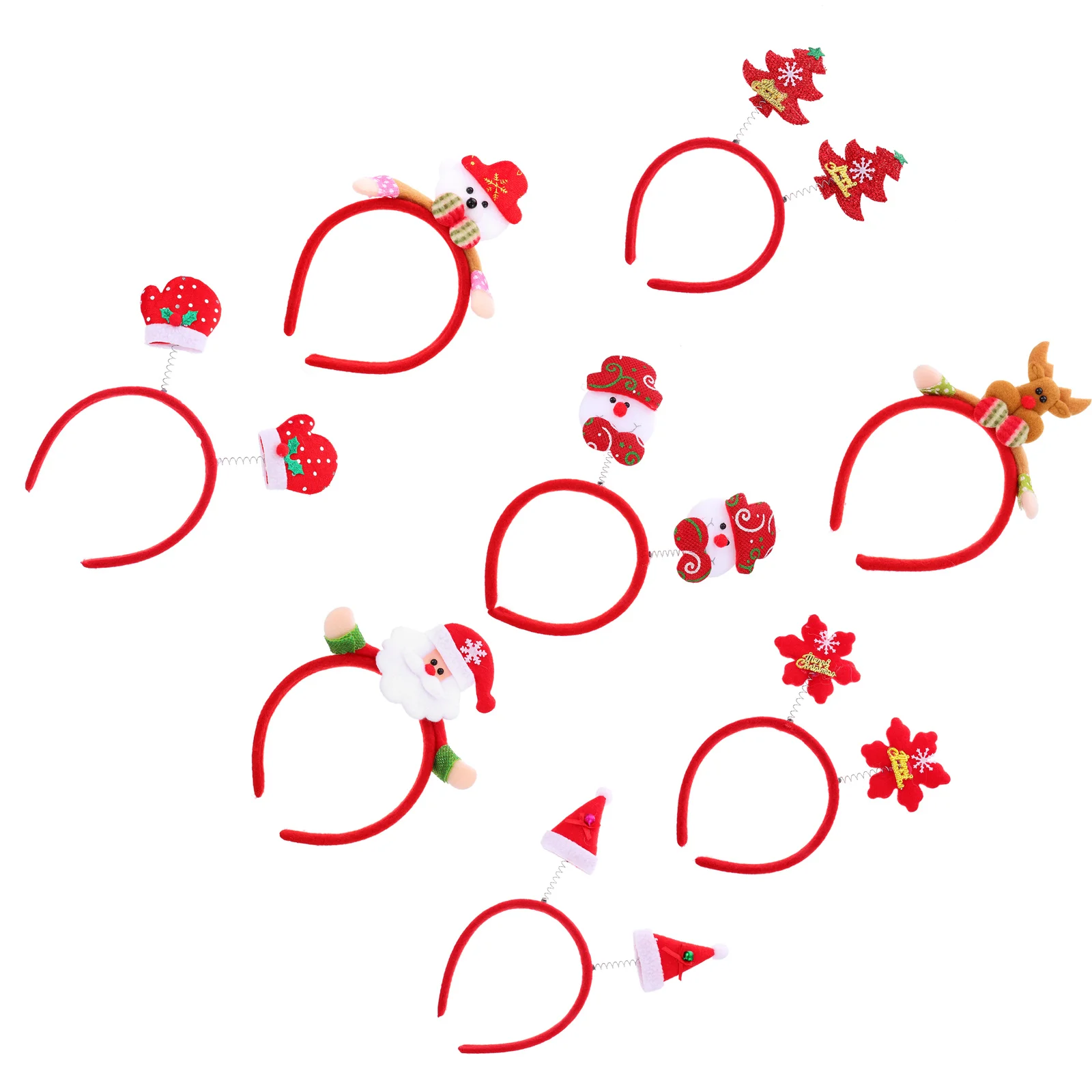 

8Pcs Adorable Christmas Hairbands Creative Festival Party Child Headbands Exquisite Holiday Accessories Hair Hoop