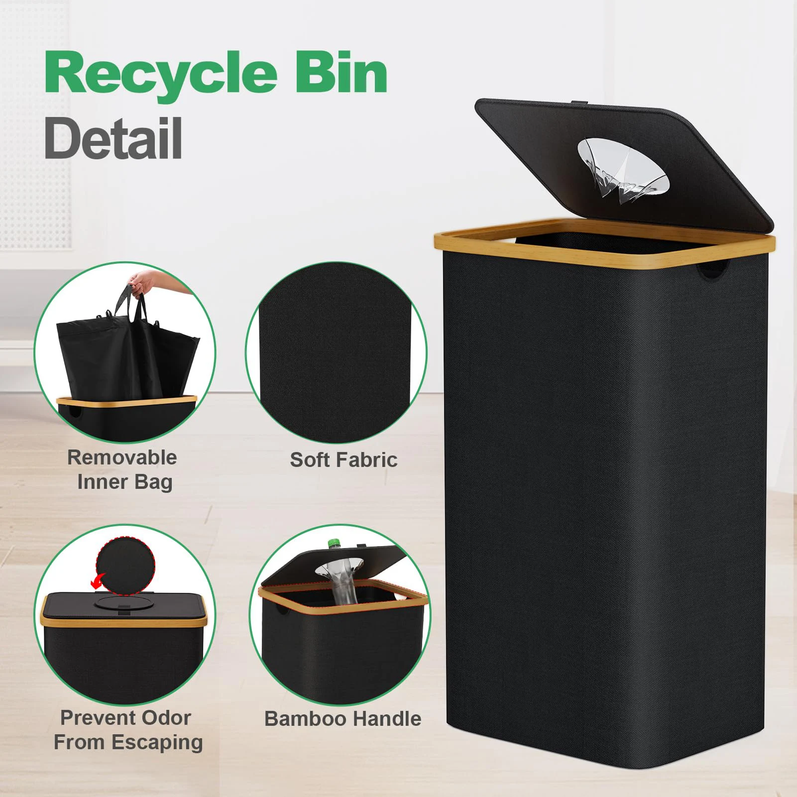 100L المنزل زجاجة مشروبات سلة التخزين مع غطاء طوي الملابس القذرة سلة سلة الغسيل أكسفورد تخزين ملابس دلو