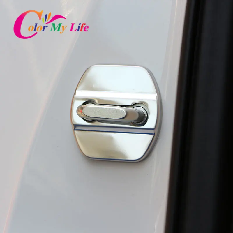 Color My Life 4Pcs/Set Car Door Lock Cover Fit for Renault Koleos Samsung QM6 2016 - 2022 Accessories Auto Door Stopper Covers