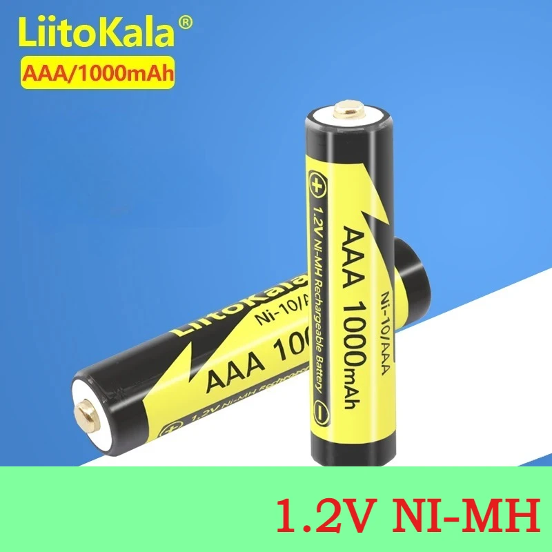 LiitoKala AAA-Akkus, 1000 mAh, hohe Kapazität, NI-MH, vorgeladen, für Smart-Home-Geräte, Spielzeug, Taschenlampe, Rasierer, Kamera