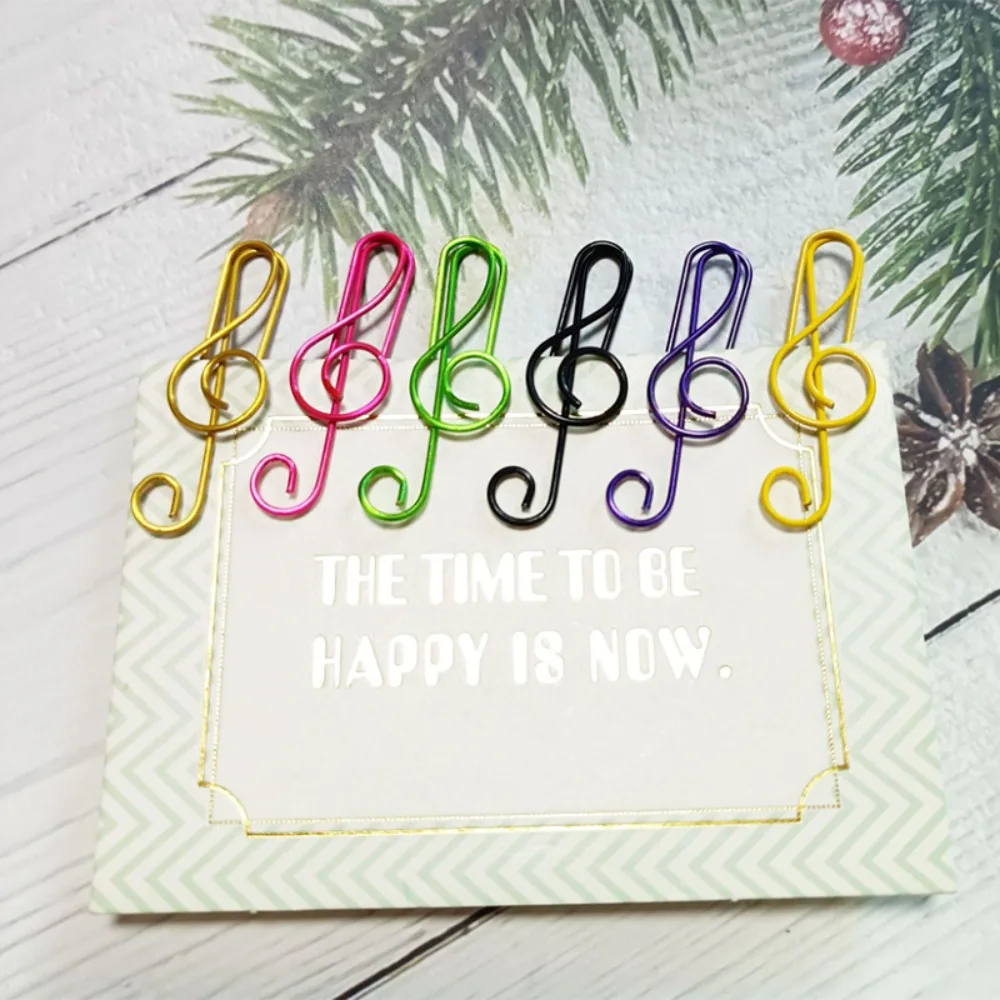 20PCS/Set Music Note Music Shape Paper Clips Durable Metal Music Note Metal Paper Clips Stationery Cute