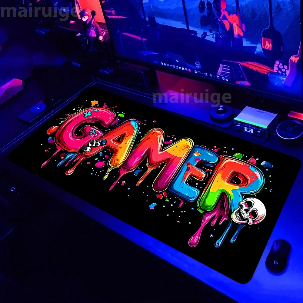 

Яркий дизайн геймпада, большой игровой коврик для мыши 90x40 XXL, геймерская клавиатура, коврики для мыши, офисные коврики для ноутбука, стола, нескользящий резиновый коврик для стола