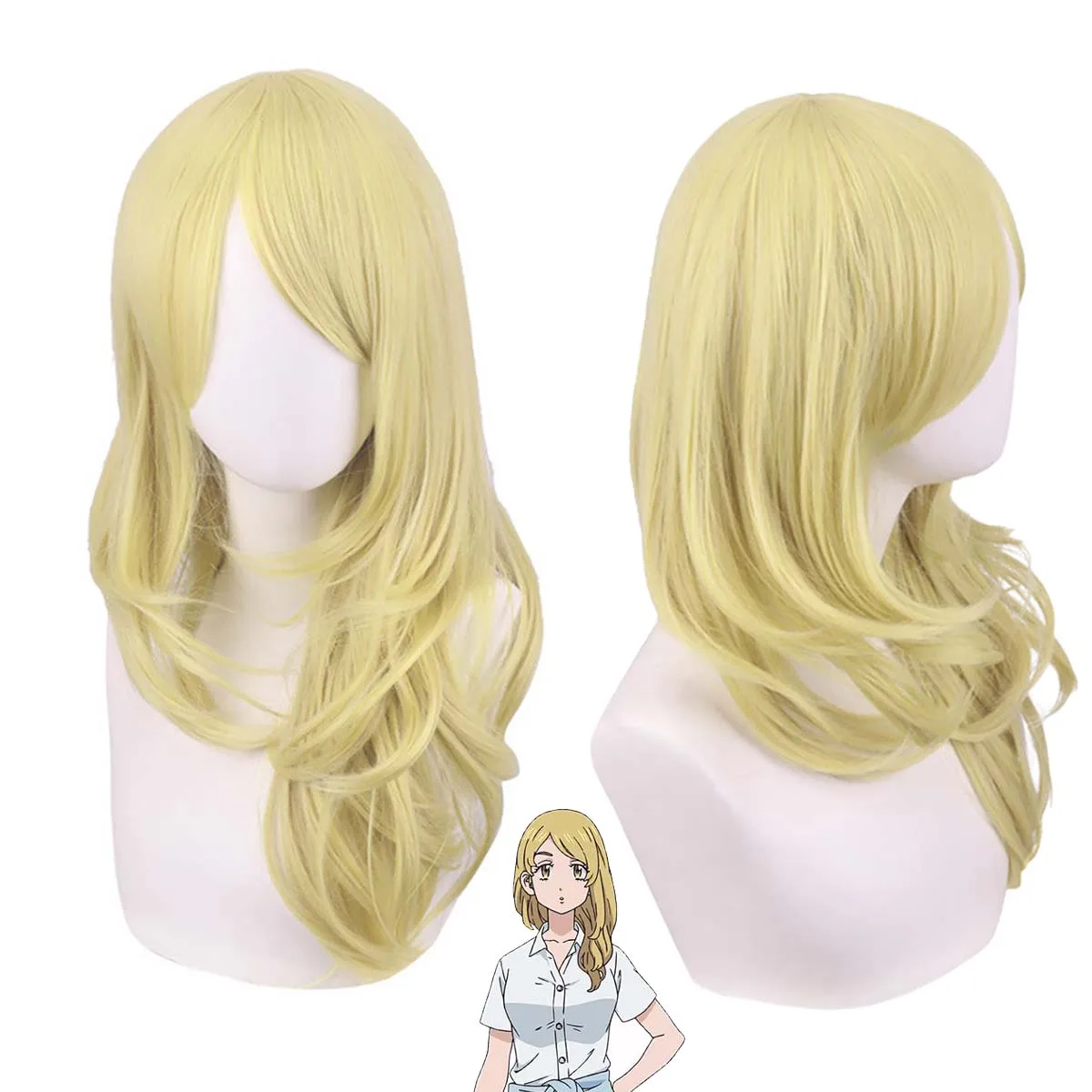 المرأة أنيمي تأثيري طوكيو المنتقمون إيما سانو تأثيري شعر مستعار أصفر طويل