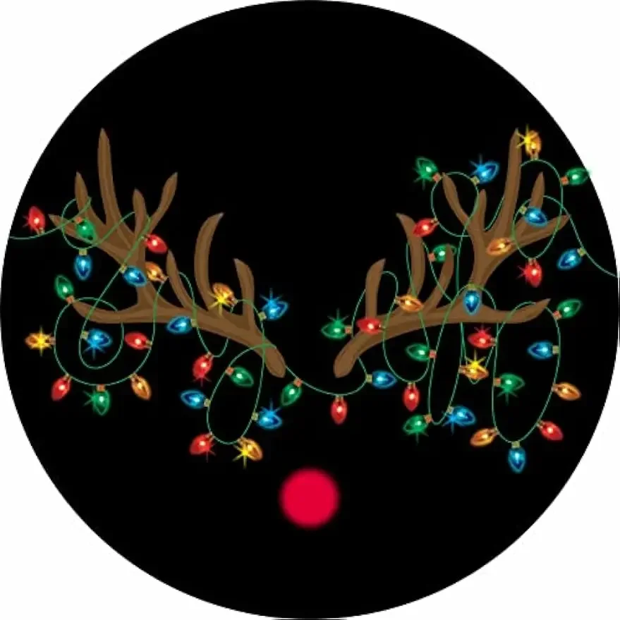 Tire Cover Central Reindeer Tangled in Christmas Lights Spare Tire Cover