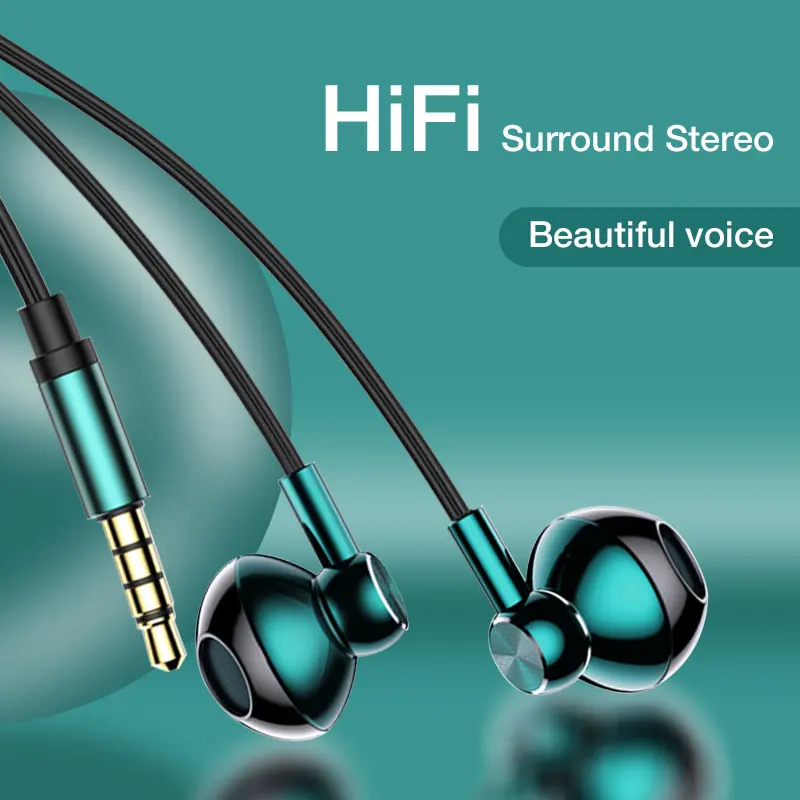 

EARDECO 3.5mm Wired Headphones Bass Wired Earphone with Microphone Noise Canceling Sport HiFi Stereo Headphone Headset for phone