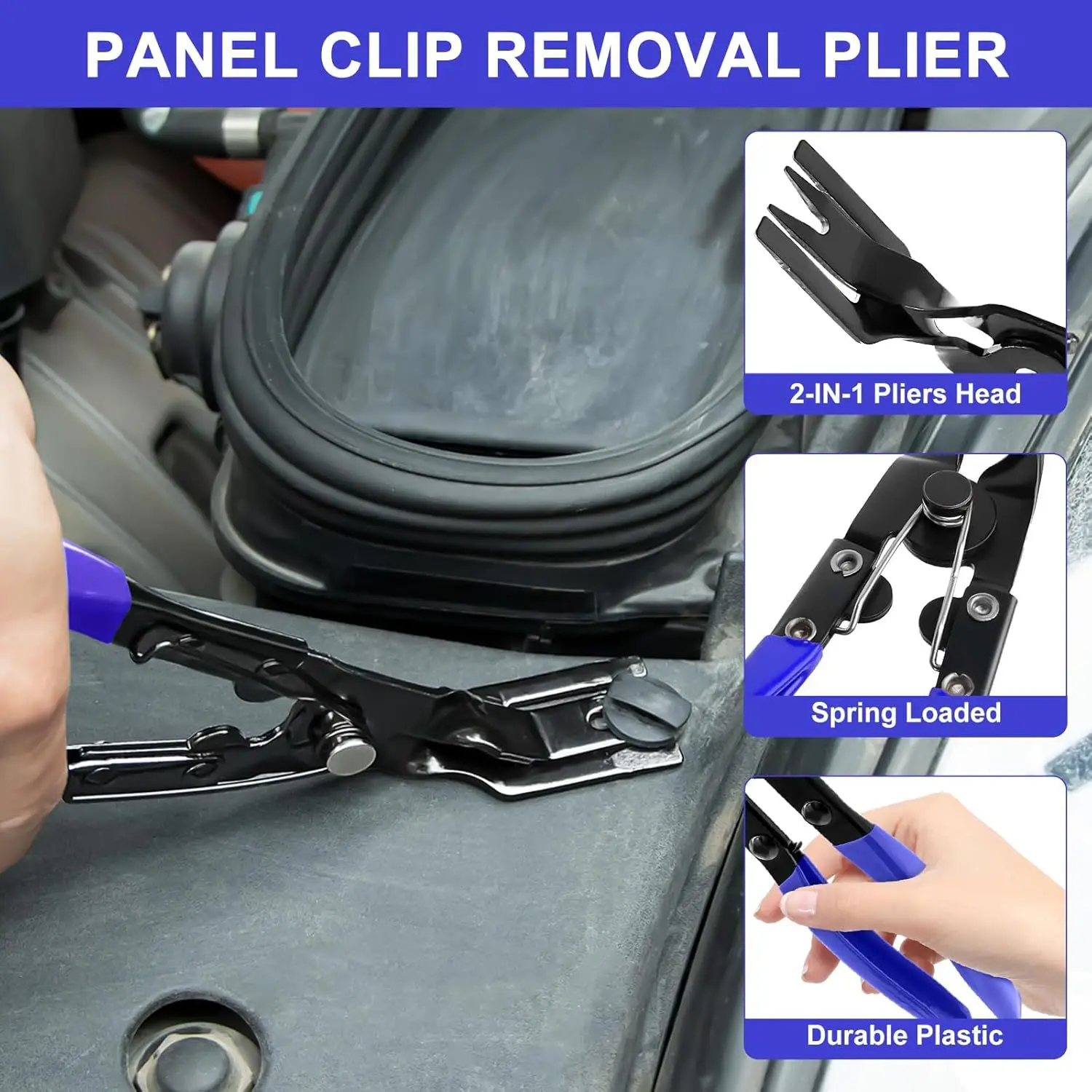 1-4PC Car Clip Removal Pliers Tools Auto Body Panel Door Fastener Push Pin Trim Removal Tool Kit Automotive Pry Tool Repair Set - view 4