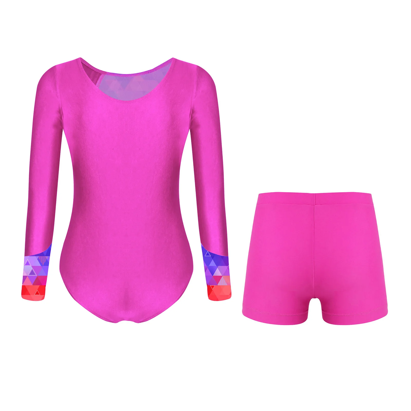 أطفال بنات الباليه الرقص الجمباز يوتار لامعة حجر الراين بذلة مع السراويل الشكل التزلج البهلوانية أداء Dancewear #4