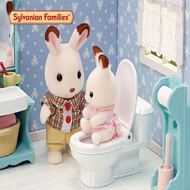 حقيقية في المخزون عائلات سيلفانيان مجموعة الحمام سلسلة ألعاب لطيفة عمل الشكل سطح المكتب الديكور فتاة هدية عيد ميلاد ﻿