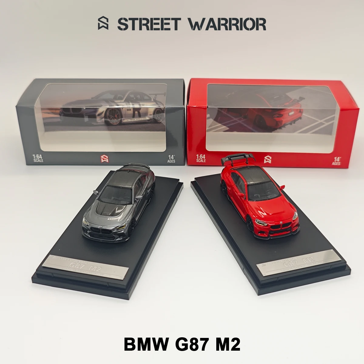 SW 1:64 BMW G87 M2 Diecast Car Model LHD Metallic Gray Racing Red 2 Colors In Stock