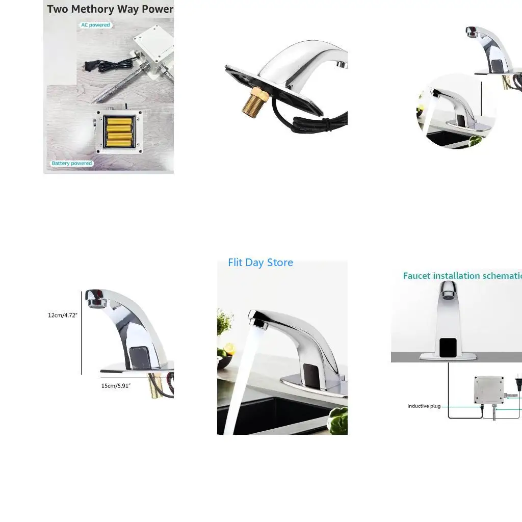 

F92C Bathroom Induction Tap Automatic Faucets Touchless Water Saving Sink Faucets for School Home Hotel Public Place