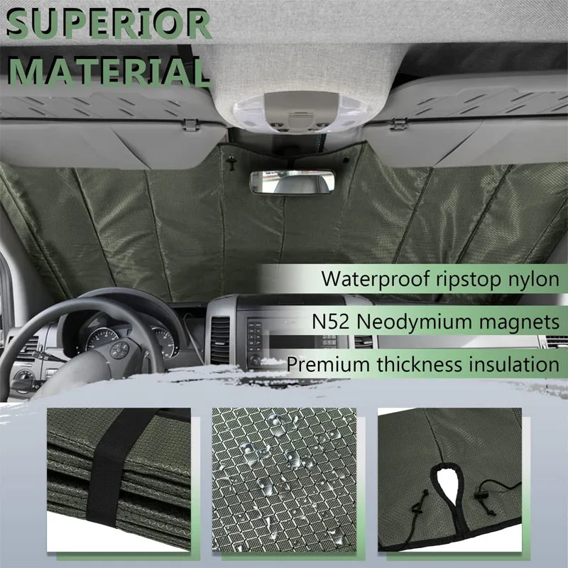 Automotive Front Windshield Cover Window Cover for Mercedes-Benz Sprinter Camper Conversion Vans 2007-2022