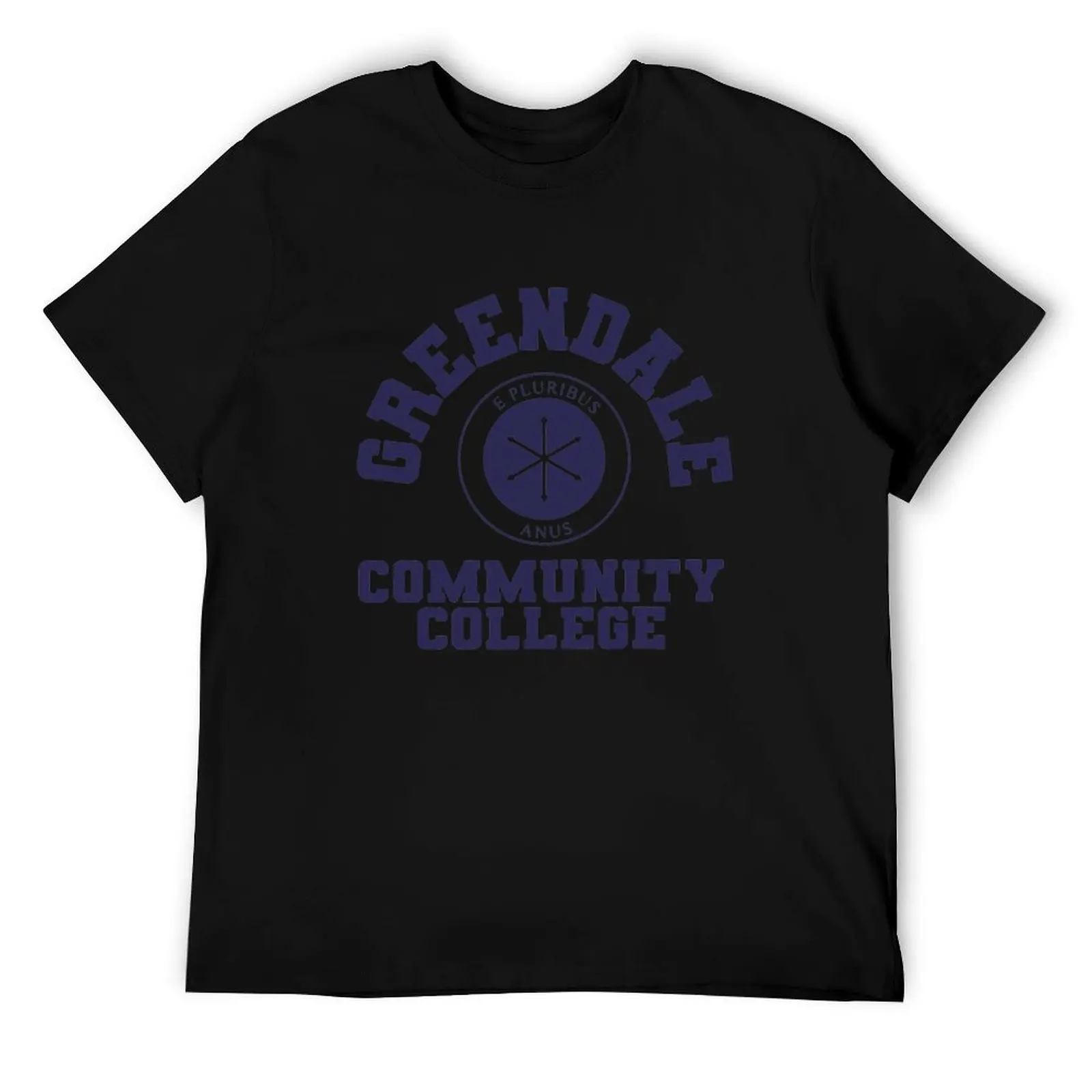 Greendale المجتمع الكولاج الأزرق تي شيرت تي شيرت رجل عادية تي شيرت مخصص طباعة رجل تي شيرت للرجال تي شيرت