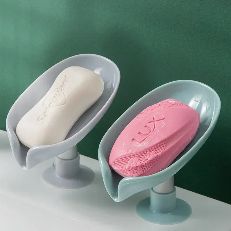 Leaf Shape Soap Box Drain Soap Holder Box Bathroom Shower Stable Soaps Holder Sponge Storage Plate Soap Dish Home Bathroom Tools