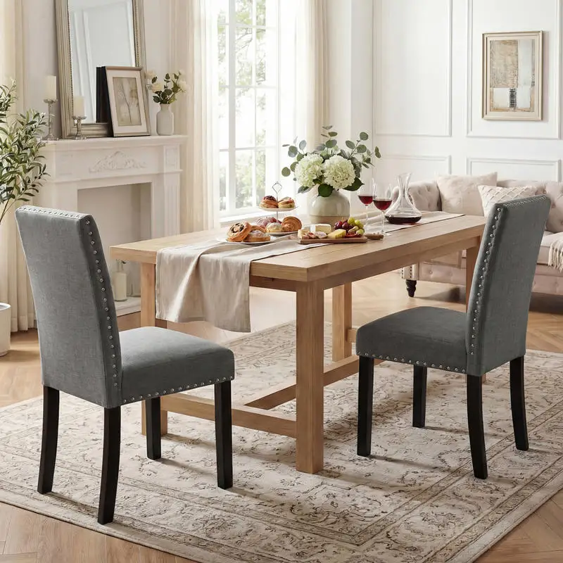 

Wooden Dining Chairs Set of 2 with Bent Wood Legs
