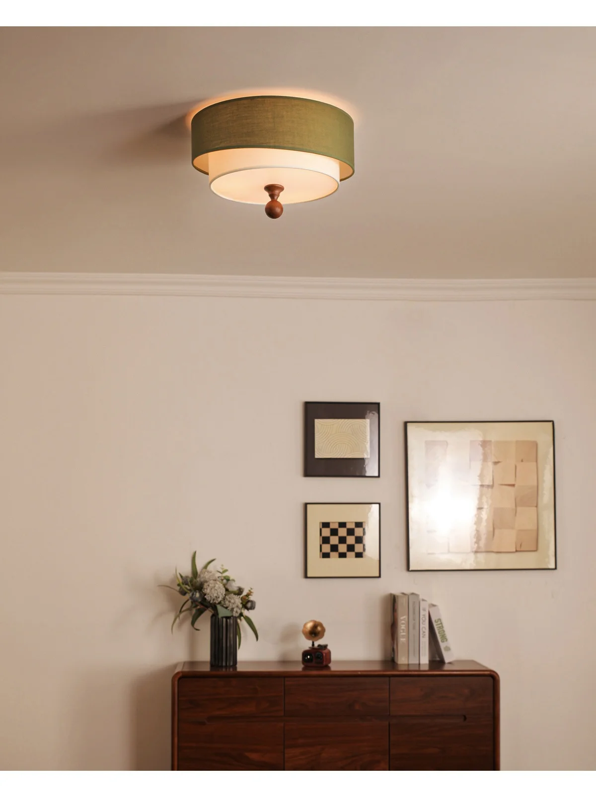 Bedroom Romantic Fabric E27 LED Ceiling Lights Nordic