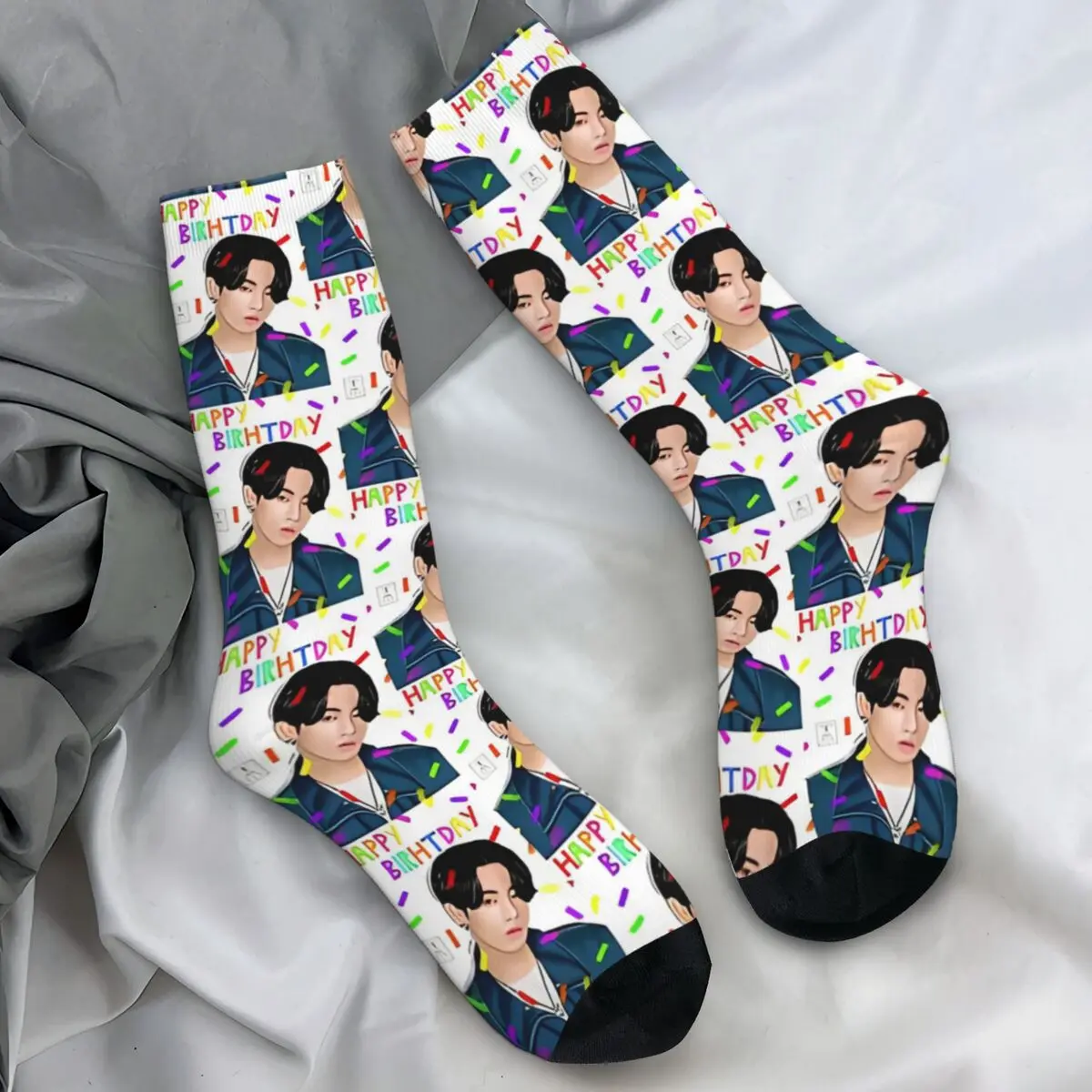 Men Socks Happy Birthday Jungkooks Stockings Winter Casual Breathable Socks Graphic Running Sports Non Skid Socks