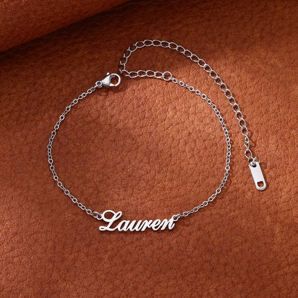 Custom Name Anklet For Women Men Customized Stainless Steel Chain Tag Personalized Letter Anklet New Fashion Birthday Jewelry