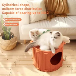 Cama plegable de fieltro para gato: cueva túnel cerrada