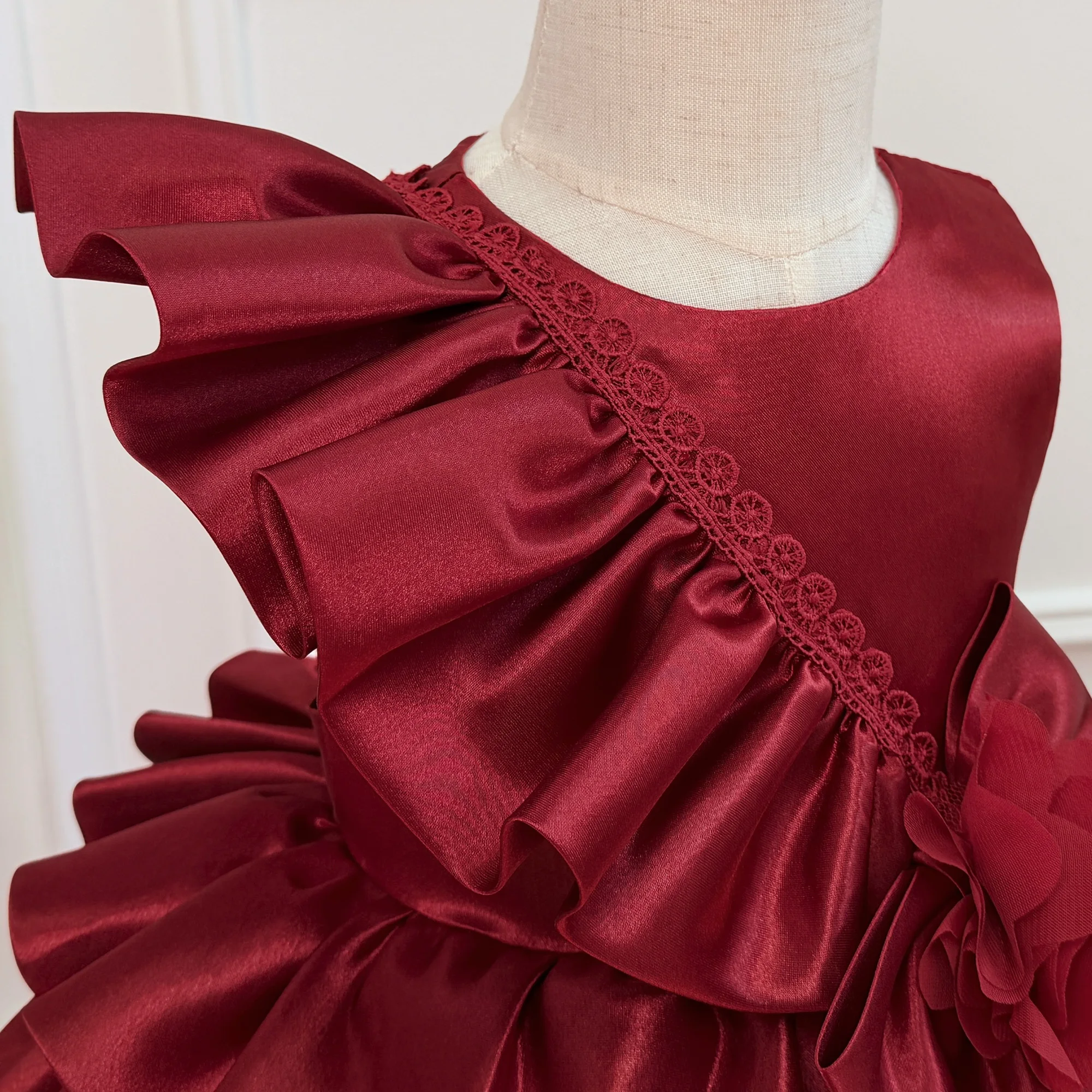 Weihnachtsparty-Kleider für Kleinkinder, elegante Schleifenkleider für Mädchen, 1. Geburtstag, Hochzeit, Brautjungfernkleider, Neujahrs- und Weihnachtskostüme für Mädchen – Detail 5