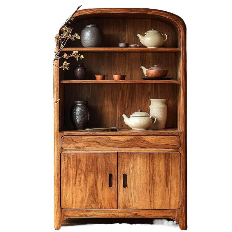 

Solid wood dining side antique homestay household small apartment storage floor-to-ceiling entrance cabinet