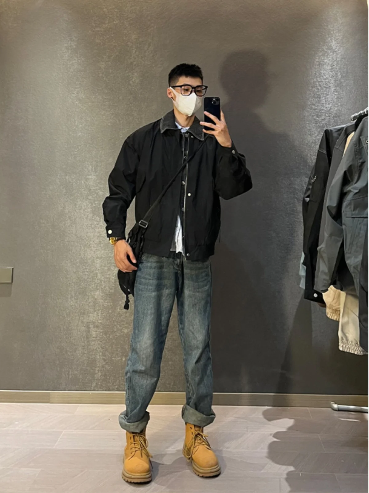 

Cleanfit Blue Men's Jeans Straight American Retro Long Pants Autumn 2024 New Sle Premium Feeling Youth Trendy Straight Leg