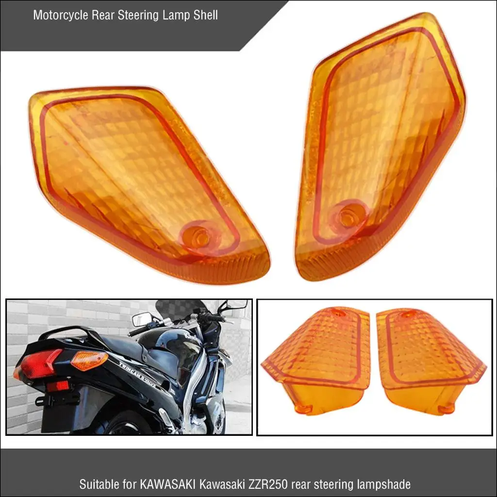 Amber ABS Turn Signal Light Lens Replacement for Kawasaki ZZR250 Rear Stop Light for Motorcycle