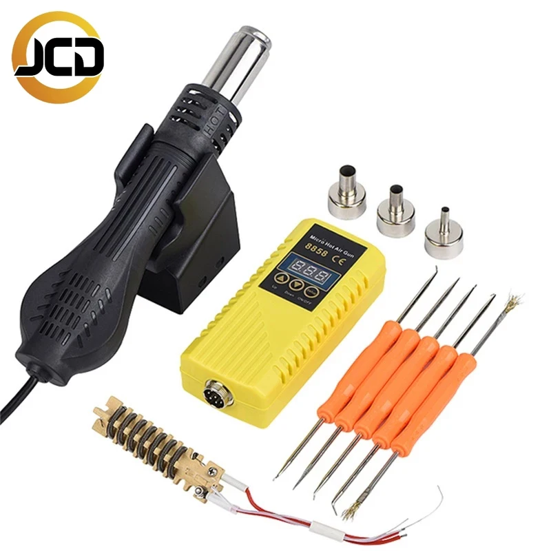 

JCD Soldering Station 8858 Portable Digital Hot Air Gun BGA Rework Solder Station Hot Air Blower Heat Gun Welding Repair Tools