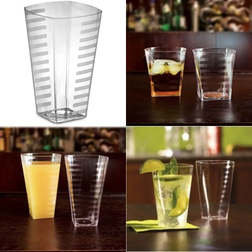 

Disposable Plastic Tumblers - Heavyweight Crystal Clear 14 oz Rock Squat or Tall Tumbler Cups for 168 Party Glasses