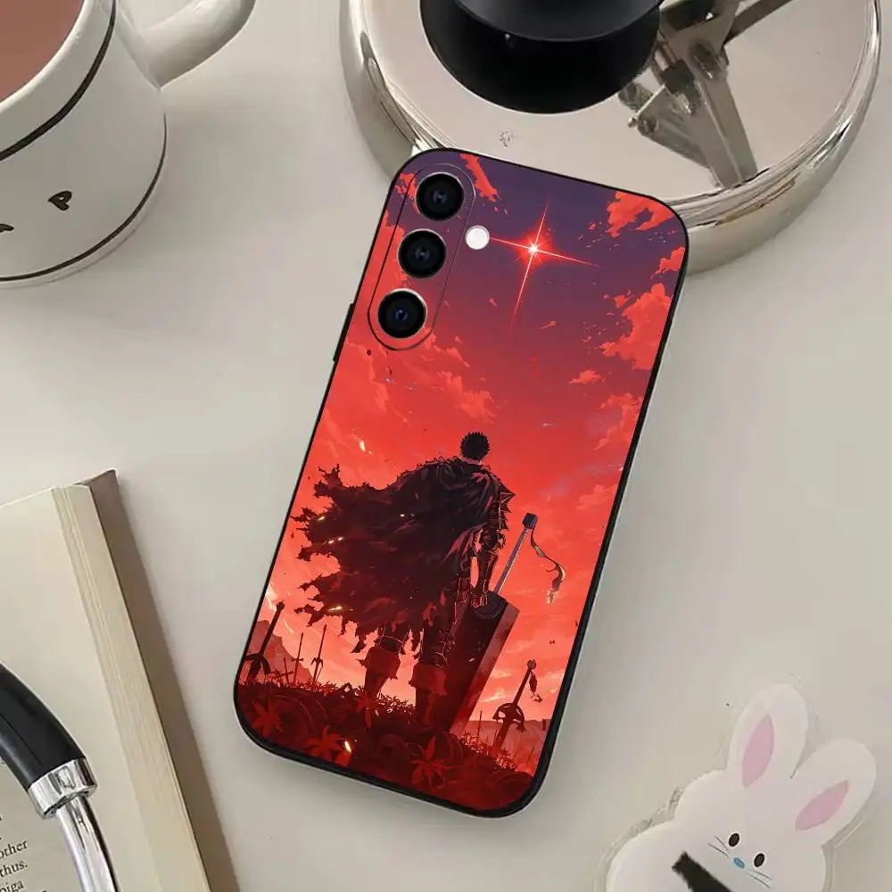 حافظة هاتف Comic B-BerS-serk لهاتف سامسونج جالاكسي A73، A72، A71، A70، A53، A52، A51، غطاء أسود ناعم آخر #2