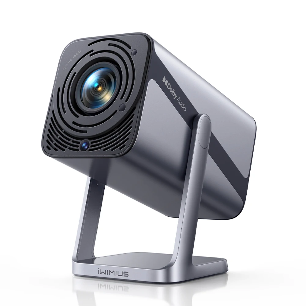 IWIMIUS-projector 4K Netflix officieel WIFI6 Native 1080P 800ANSI autofocus en Keystone BT5.2 draagbaar 360 ° Draai thuisbioscoop