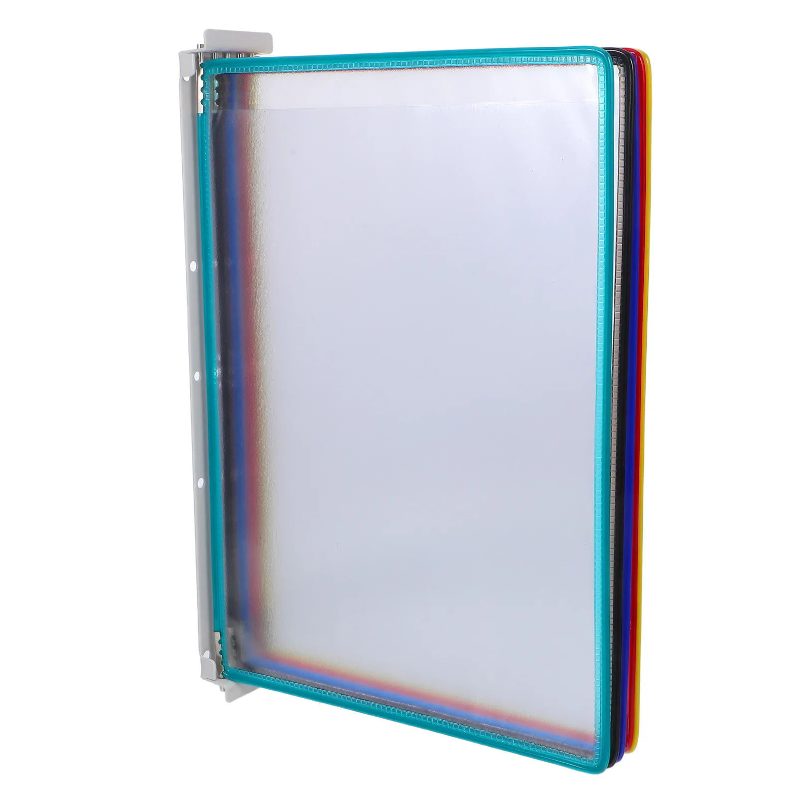 Wall Mounted A4 File Folder Holder 5-Page Flip Document Rack Magazine Storage Rack Office Wall Organizer Hanging File Holder