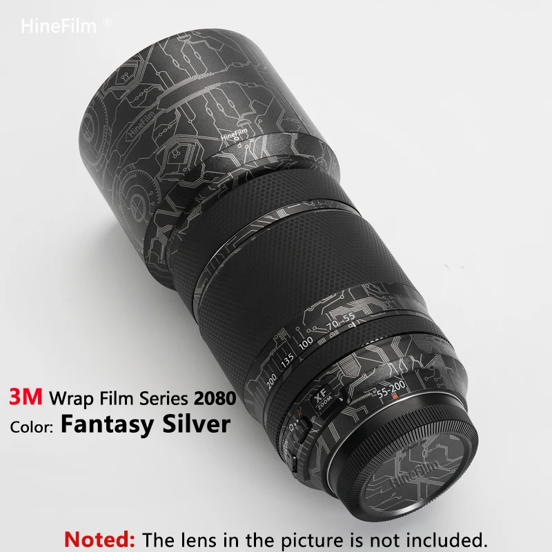 Hinefilm 스킨, 후지 55-200 렌즈 데칼 스킨, 후지필름 XF55-200 F3.5-4.8 렌즈 스티커, 55 220 렌즈 스킨 랩 커버 필름