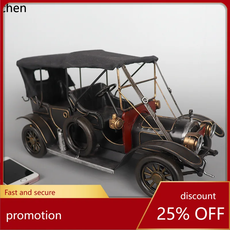 

CZ Vintage Retro Old-Fashioned Car Model Ornament Home Desktop Living Room Wine Cabinet Decoration Small Craft