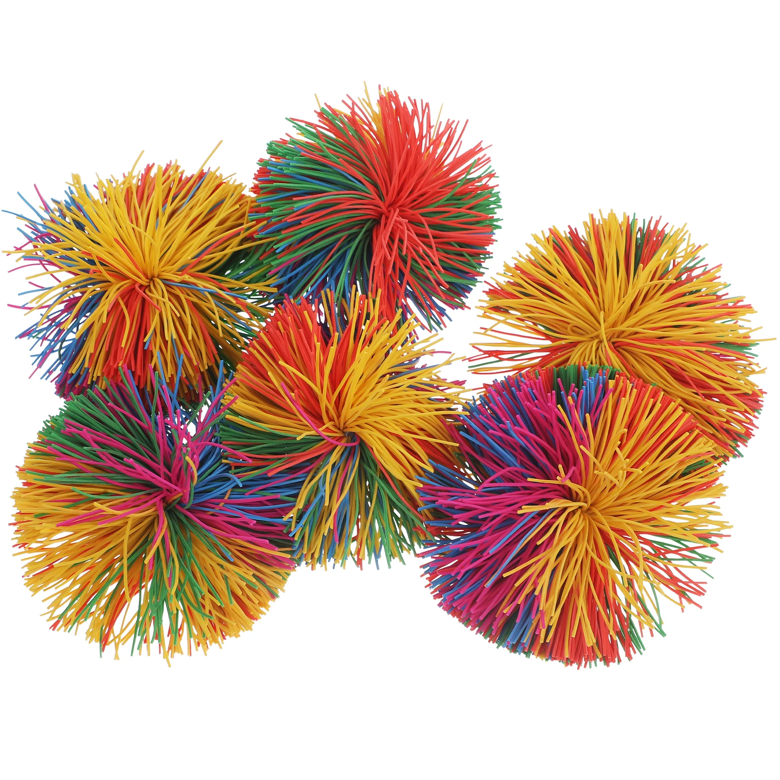 6 Stück 6 cm buntes Silikon, weich, dehnbar, Stressabbau, springend, sensorische Fidgets, kinderfreundlicher Spielersatz