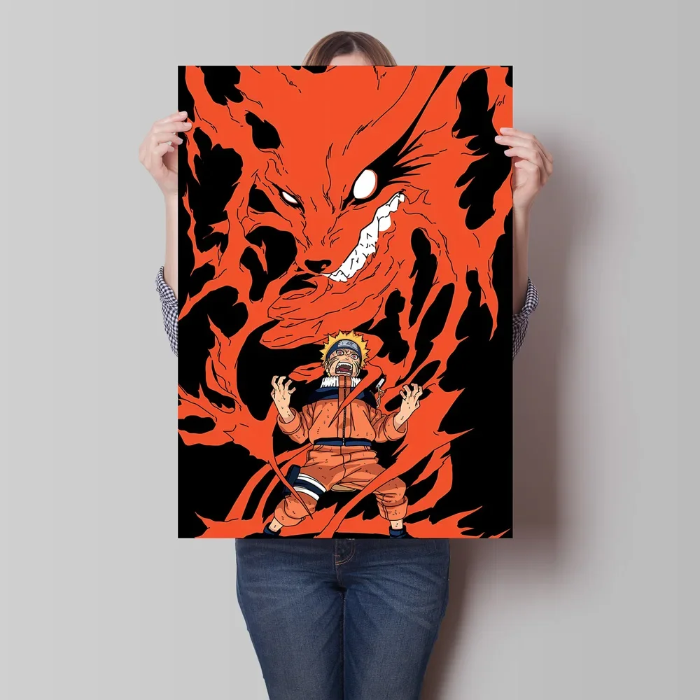 1PC  frameless canvas paintings,1pc Frameless Canvas Painting Super Cool Uzumaki Naruto Kurama Decorative Painting Made of High