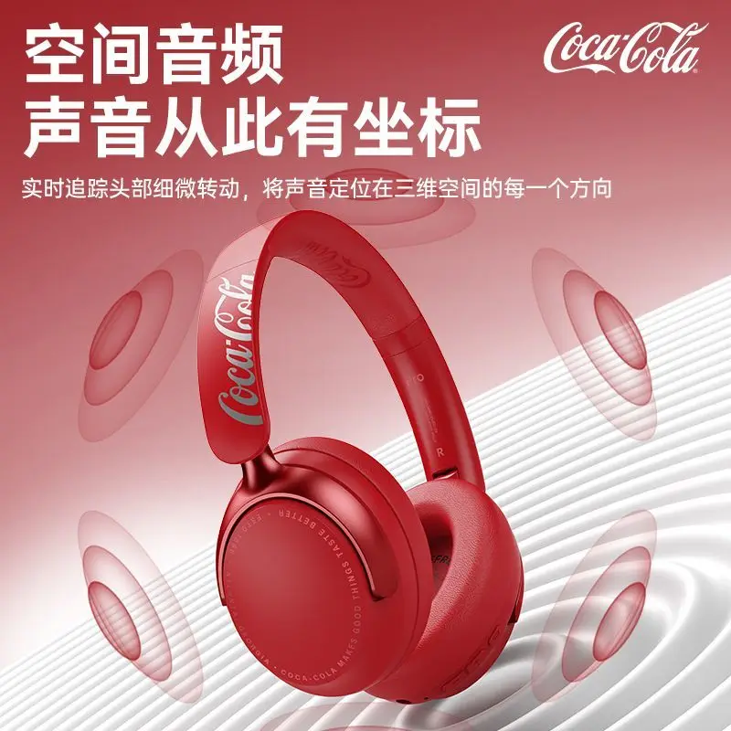 Fotografia 3: Fones de Ouvido Bluetooth 6.0 Over-Ear Coca-Cola T-68 com Sensor de Seis Eixos, Cancelamento de Ruído ANC, Ideais para Esportes e Jogos, Presentes