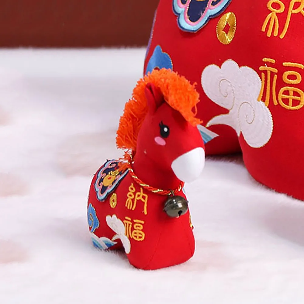 Cartoon Chinese Horse Mascot Animal 12/32cm Embroidery Horse New Year Blessing Souvenir Festival Decoration